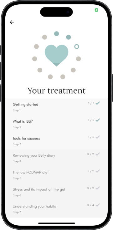 iPhone mock up of the Belly Balance treatment